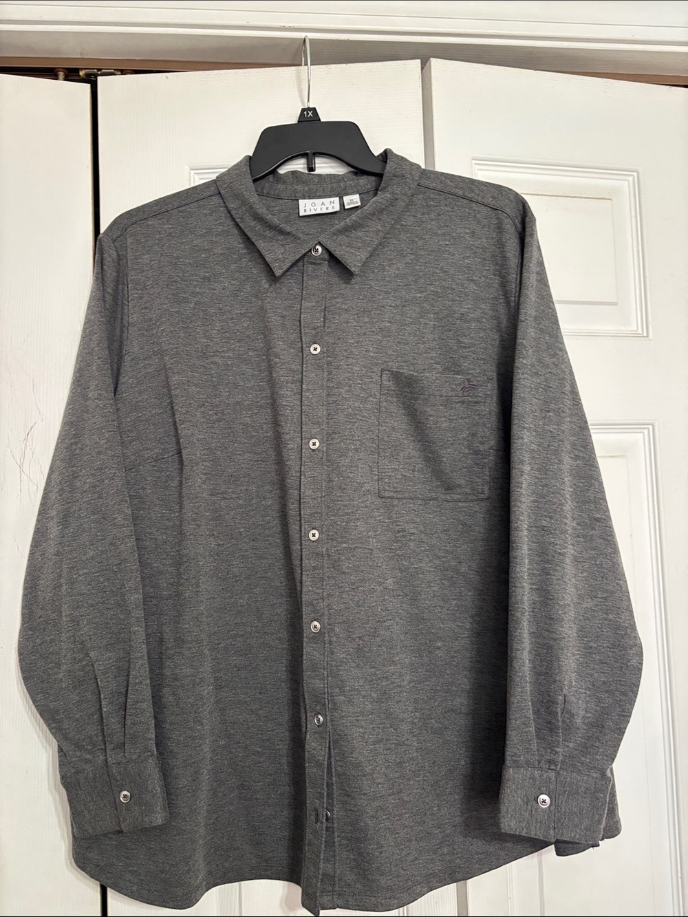 Joan Rivers Men's inspired Button-Down Shirt in Gray